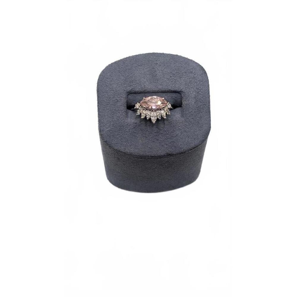 Stunning Pink Geode Ring with Sparkling Accents Size 7